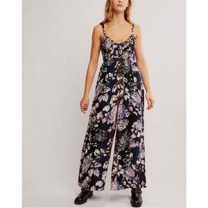 FREE PEOPLE Melrose Jumpsuit Midnight Garden Combo